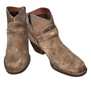 👢🤠 BORN Leather Suede Ankle Boots Distressed Tan Western Women's US Sz 8